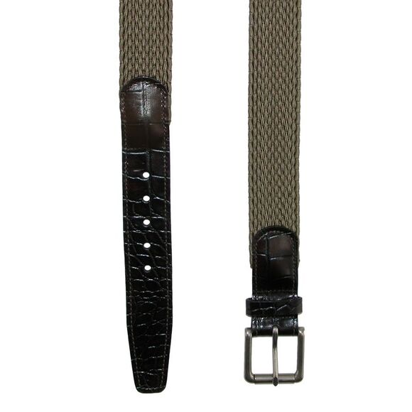 CrookhornDavis Men's Hampton Stretch Belt with Croc Print Tabs - Picture 2 of 2